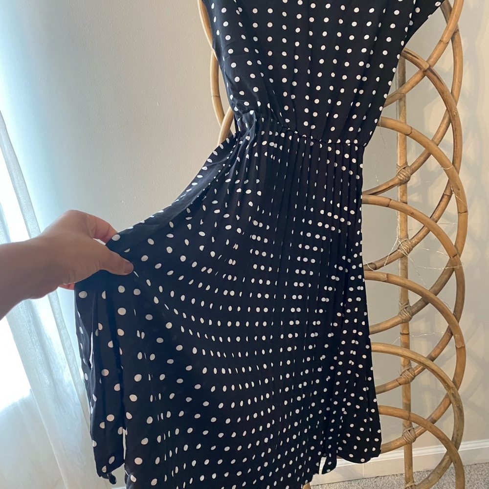 Anna- Kaci Polka Dot Cap Sleeve Dress View 4